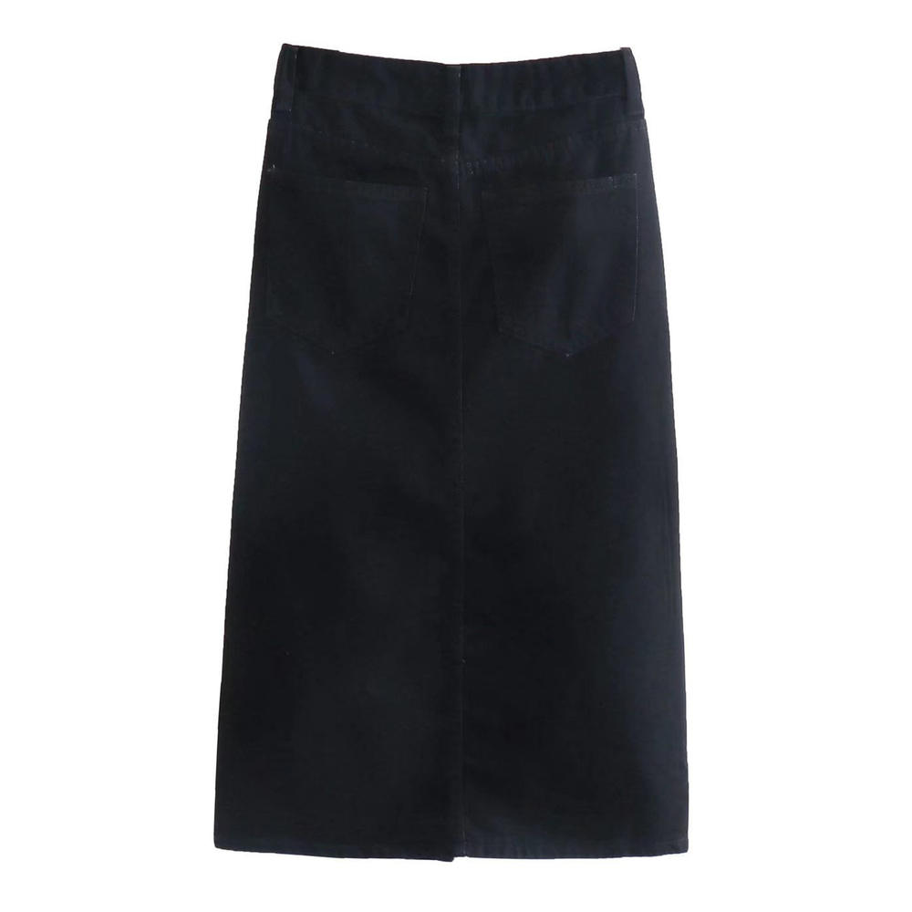 Ketty More Women Summer Mid-Length Restful High Waist Slit Styled Summer Convinient Denim Skirt