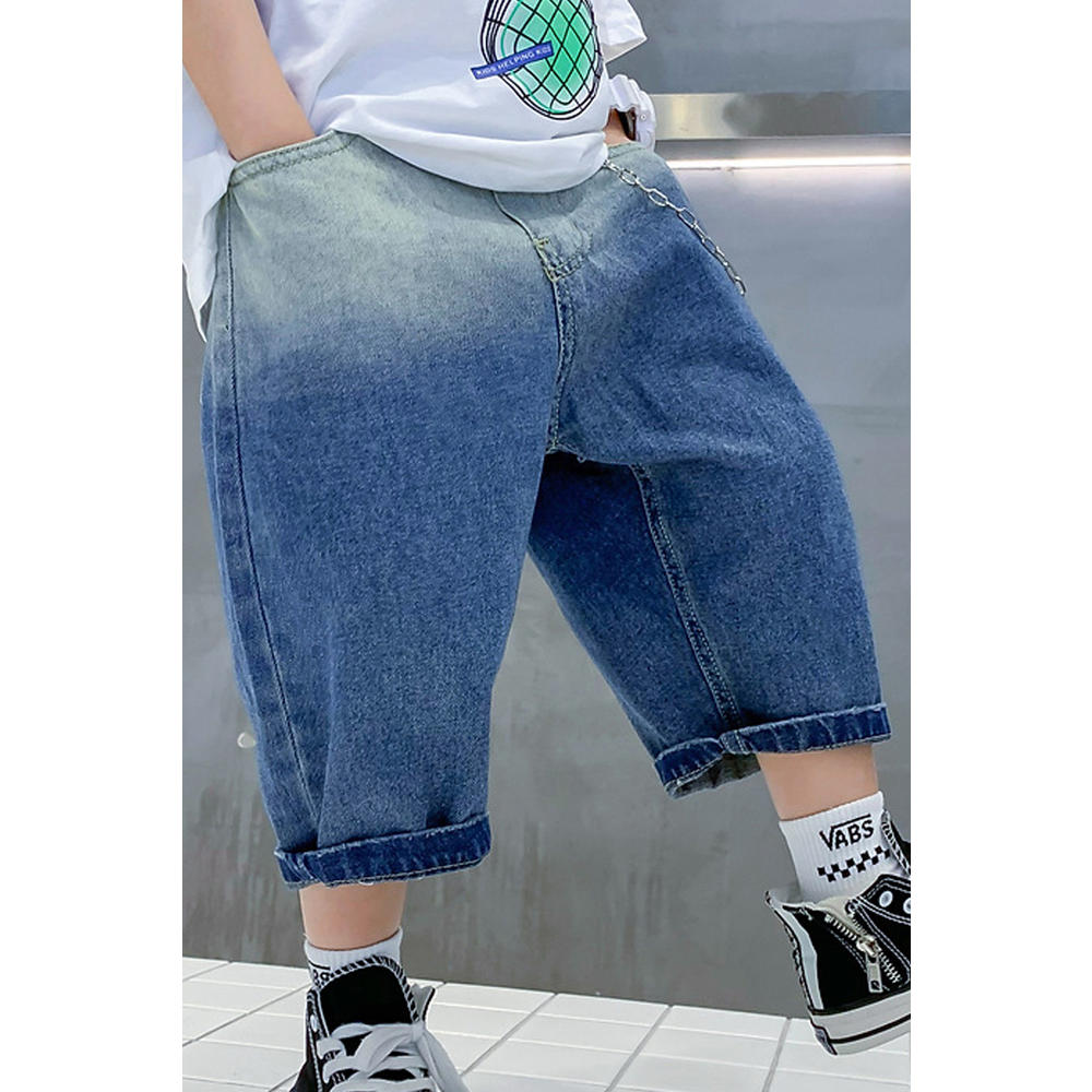 Ketty More Kids Boys Tremendous Solid Colored Thin & Comfortable Elasticated Mid-Waist Casual Denim Short