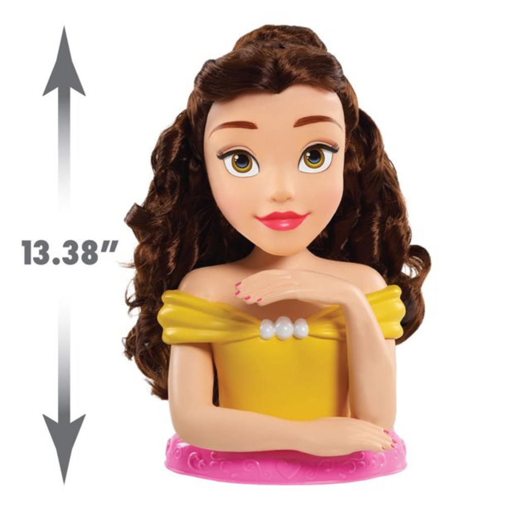 Disney Just Play Disney Princess Deluxe Belle Styling Head, 13-pieces, Kids Toys for Ages 3 up