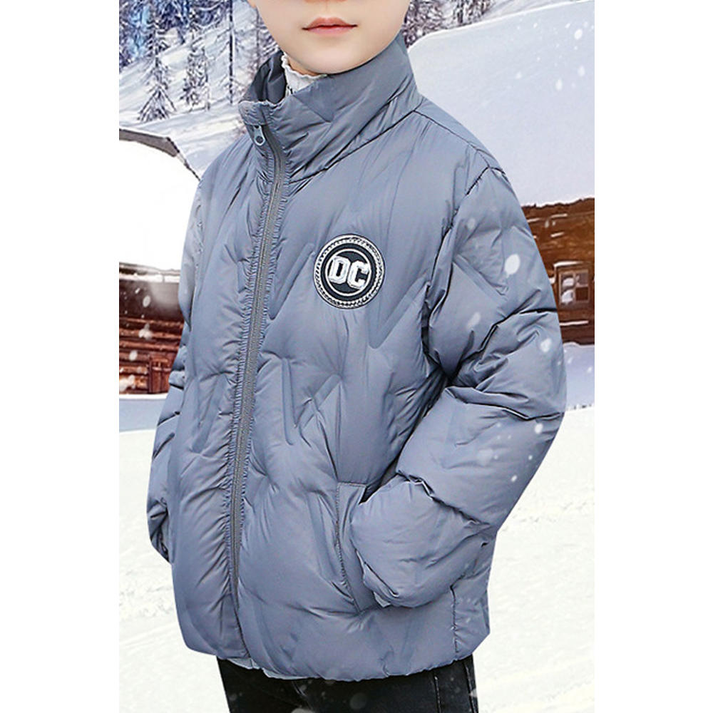 KettyMore Kids Boys Fashionic High Neck Long Sleeve Solid Pattern Winter Padded Jacket