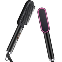 DOTSOG Negative Iron Hair Straightener Comb,Matte Black Hair 4 Temp Settings Automatic Shutdown
