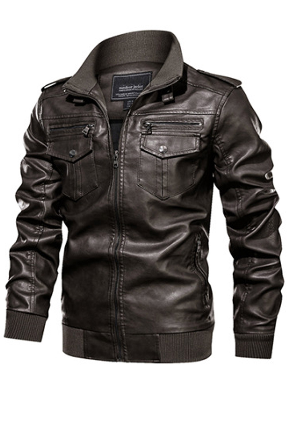 lawgy stand neck leather cuff coat eim lawgy（ラウジー）の「stand