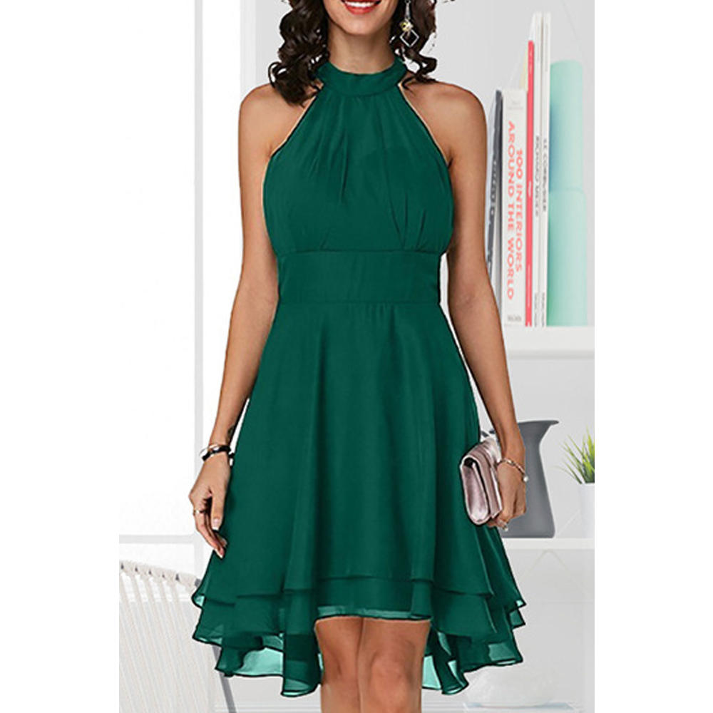 Ketty More Women Charming Sleeveless Solid Colored Thin Summer Pretty Dress
