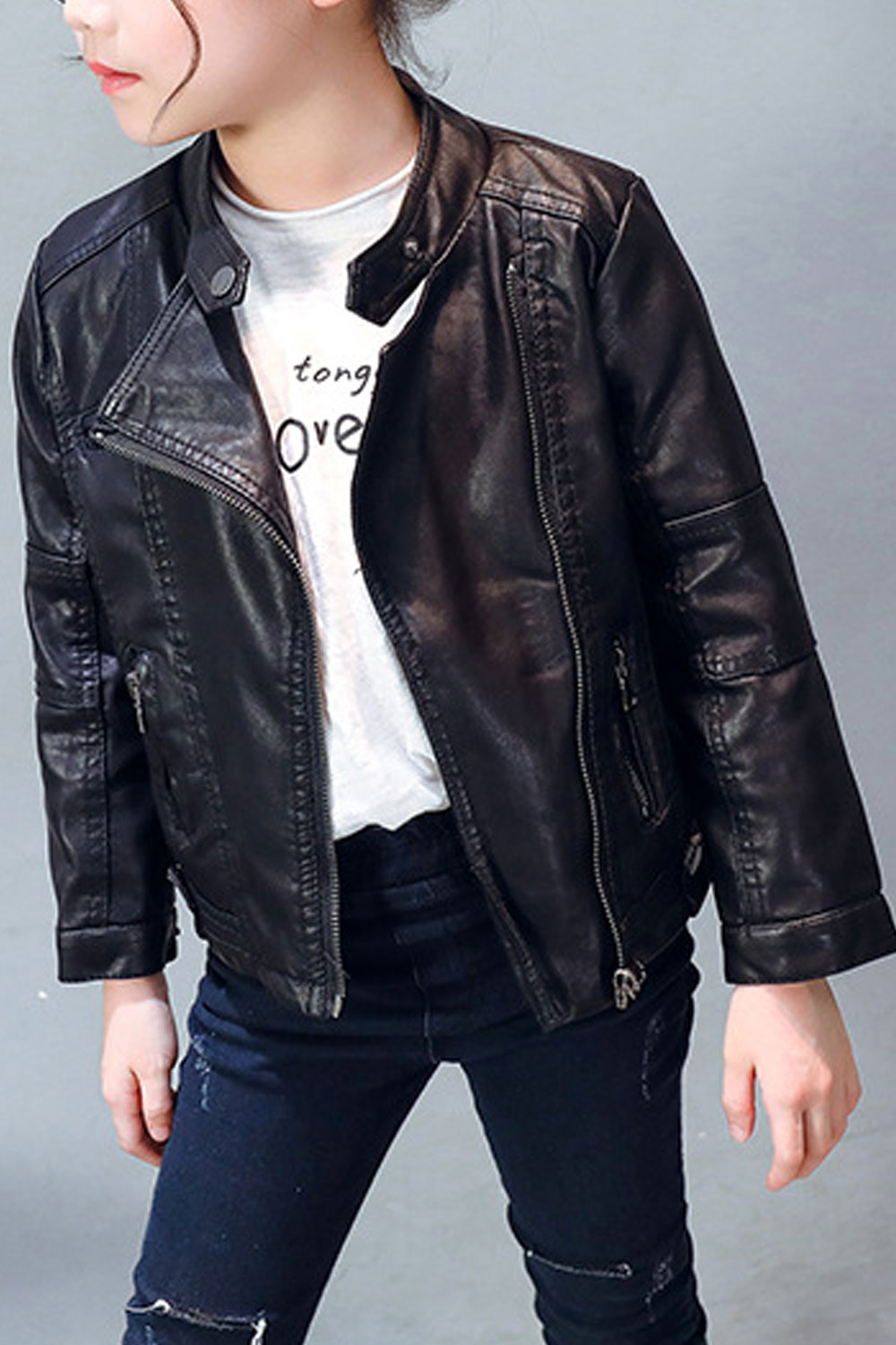Jhon Peters Kids Toddler Girls Winter Leather Jacket