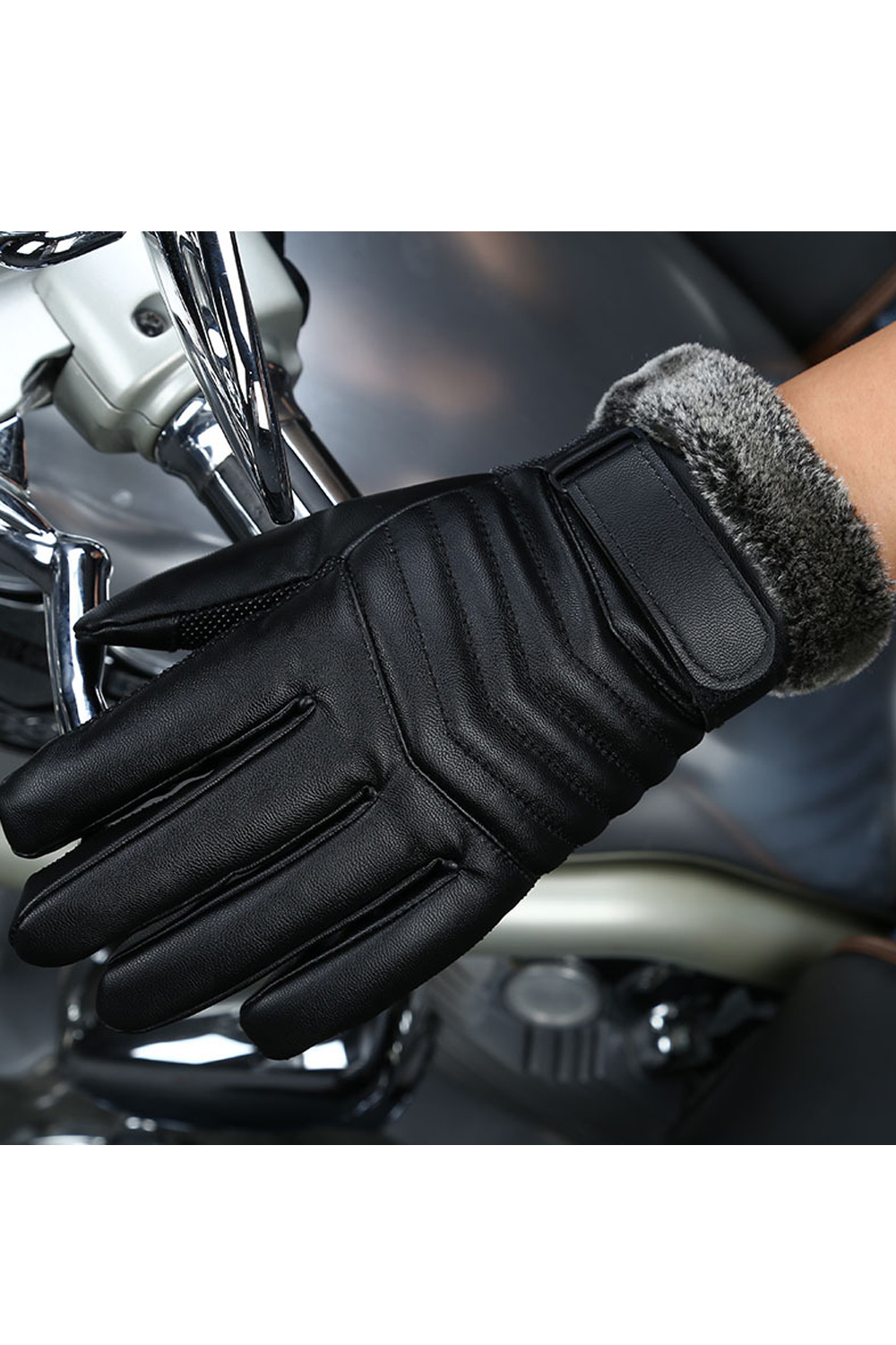 Jhon Peters Men Windproof Thick Solid Winter Gloves