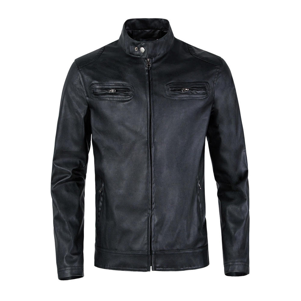 ZaraBeez Men Slim Sleeve Thick Warm Leather Jacket