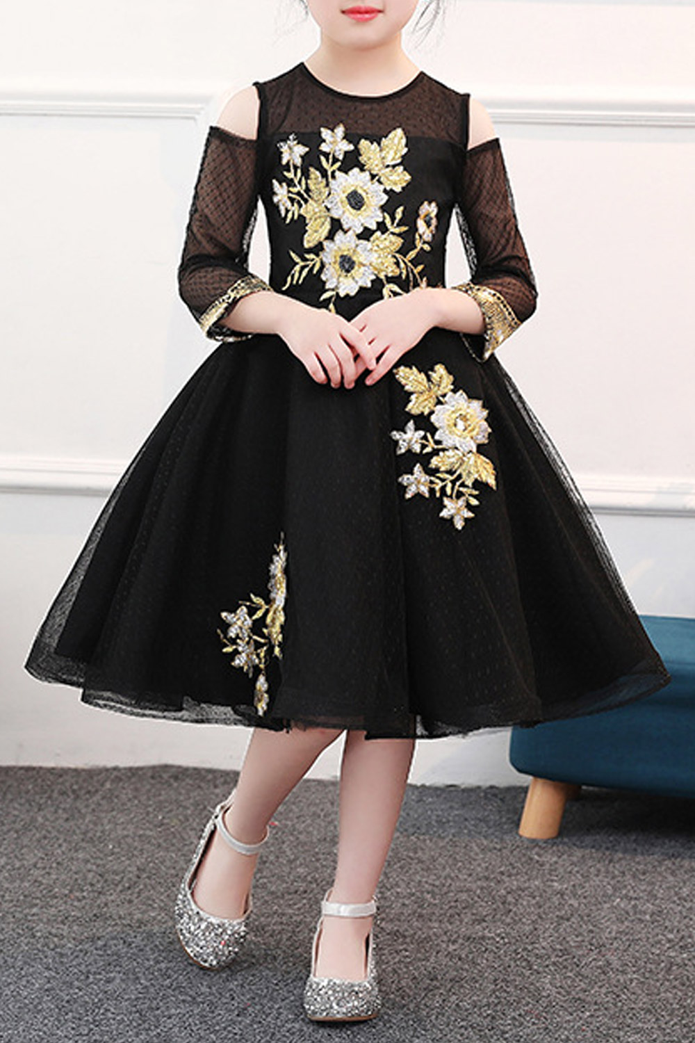 cold shoulder kids dress