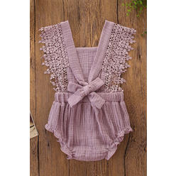 Jhon Peters Toddler Girls Lace Decorated Elasticated Romper