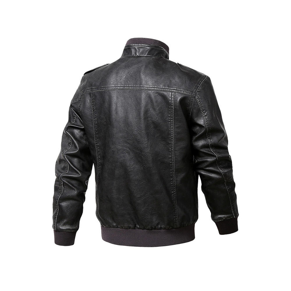Jhon Peters Men Classy Bomber Style Flap Pocket Leather Jacket