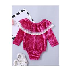 Jhon Peters Baby Girls Lace Up Long Sleeve Elasticated Neck Romper
