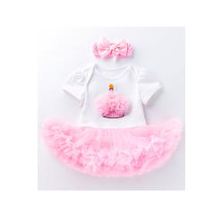 ZaraBeez Baby girls beautiful dress details with round neck and short sleeves