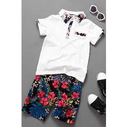 Jhon Peters Baby Boys Classy Printed Two Piece Summer Outfit Set