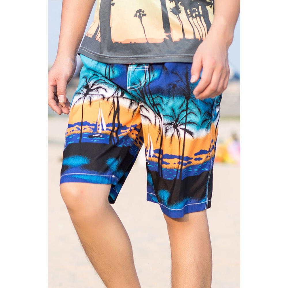 TOMCARRY Men Summer Elegant Printed Loose Fit Style Swimwear Short