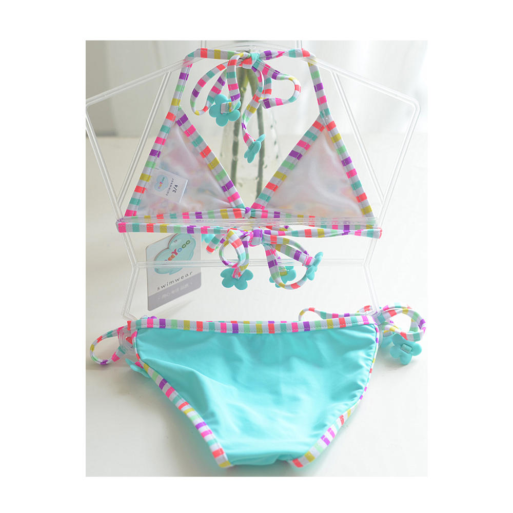 ZaraBeez Baby Girls Two Piece Flower Lace Halter Neck Stylish Swimwear