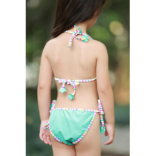 Beach Daisy Tankini Girls' Swimsuit Sport 2-Piece Outfits Halter