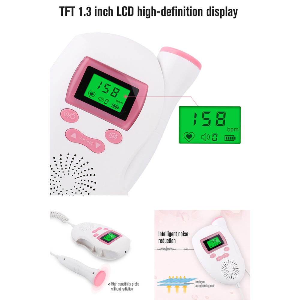 Jhon Peter Baby Care LCD Display Ultrasonic Fetal Doppler Monitor