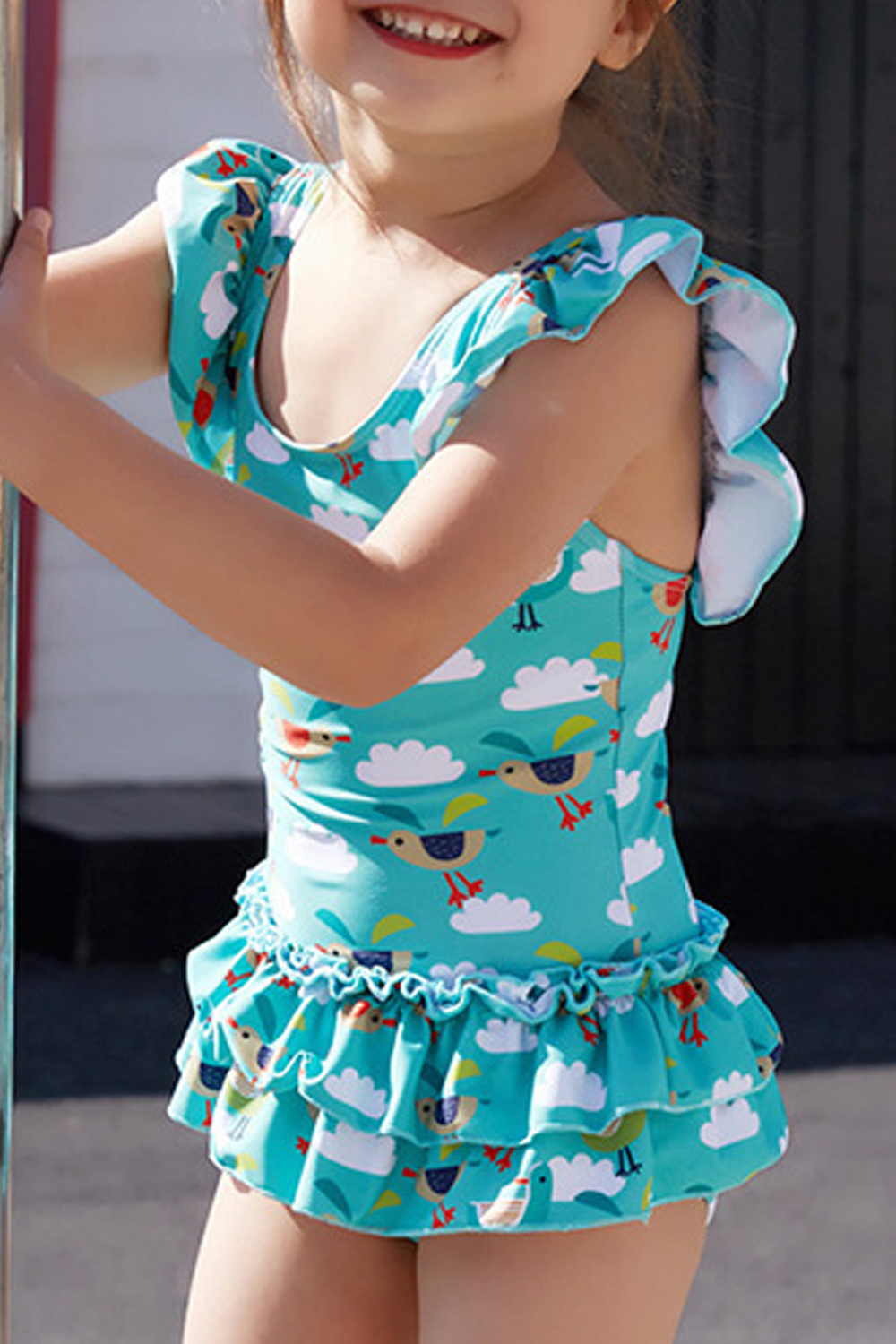 one piece bathing suit with ruffle skirt