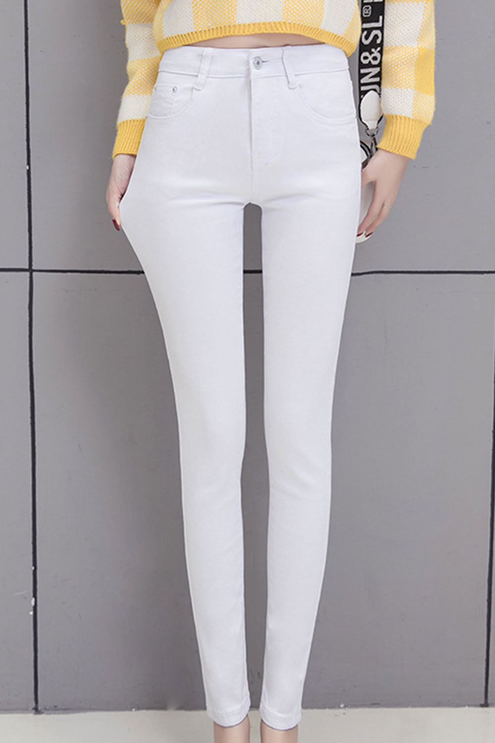 jeans with long zipper