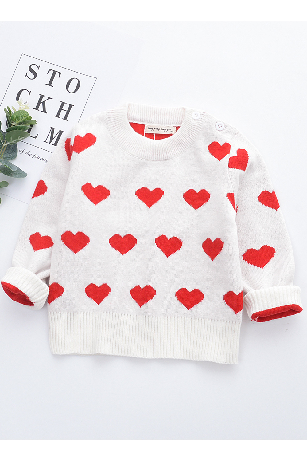 Cute Polka Dot Round Neck Long Sleeve White Toddler Girls T-Shirts