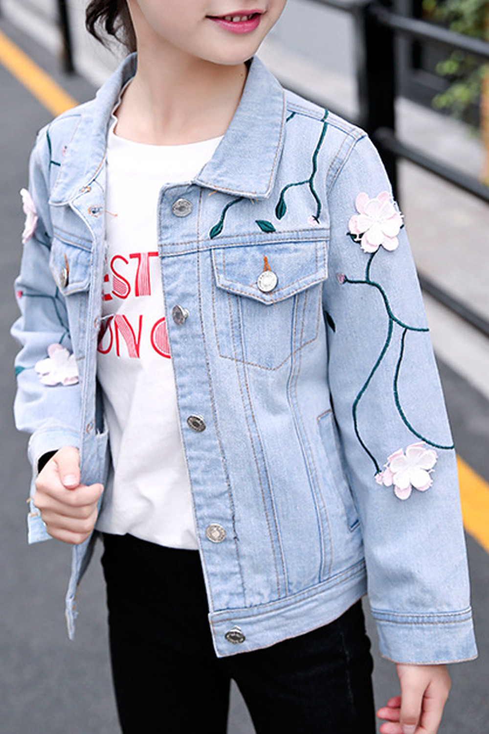 stylish denim jacket for girls