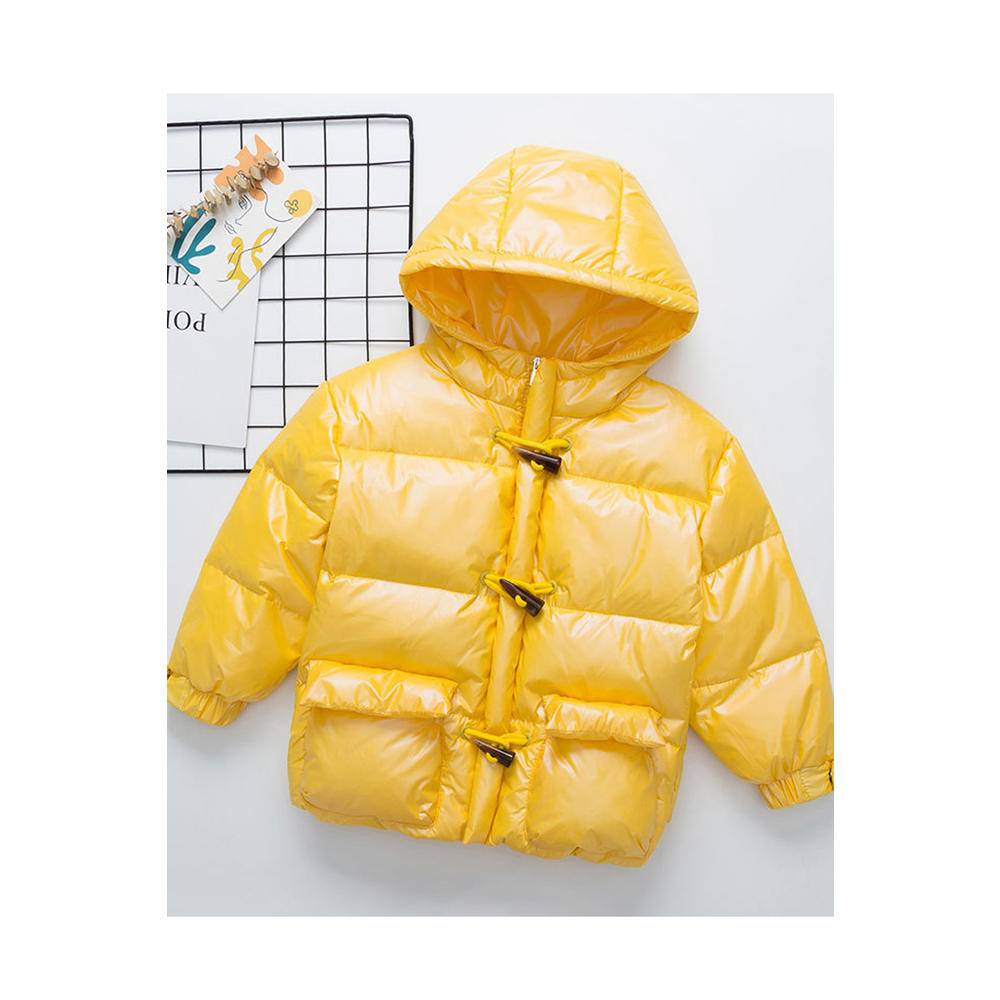 Jhon Peters Kids Girls Amazing Solid Colored Hat Neck Long Sleeve Pocket Styled Easy Zipper Closure Winter Warm Padded Jacket