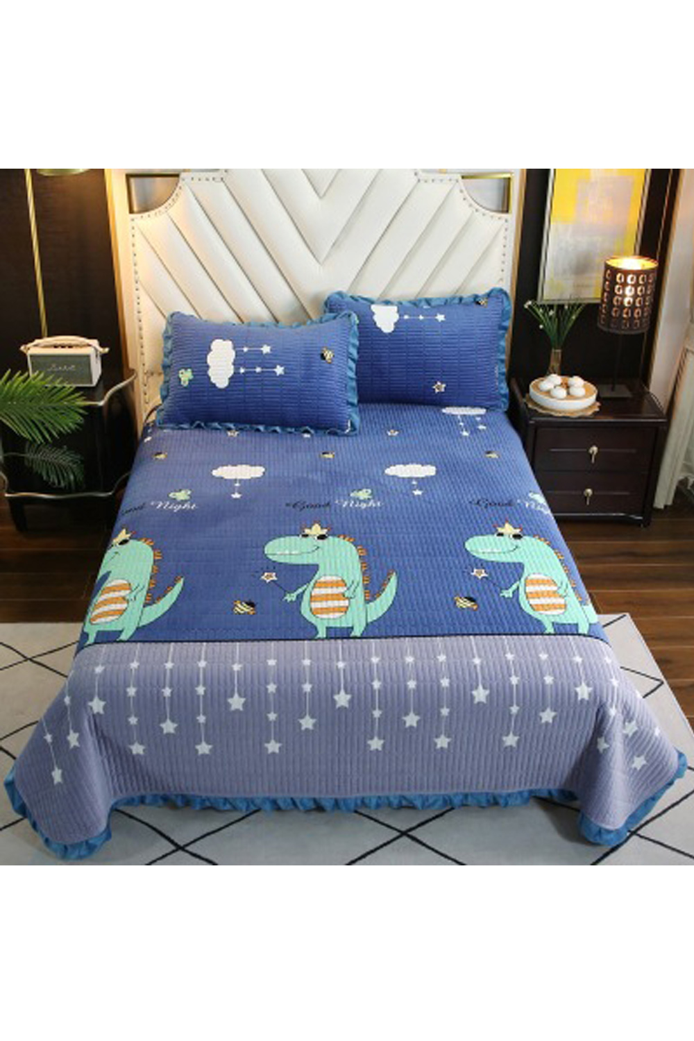 Jhon Peters Home Decor Pretty Cartoon Printed Bed Sheet With Pillow Covers