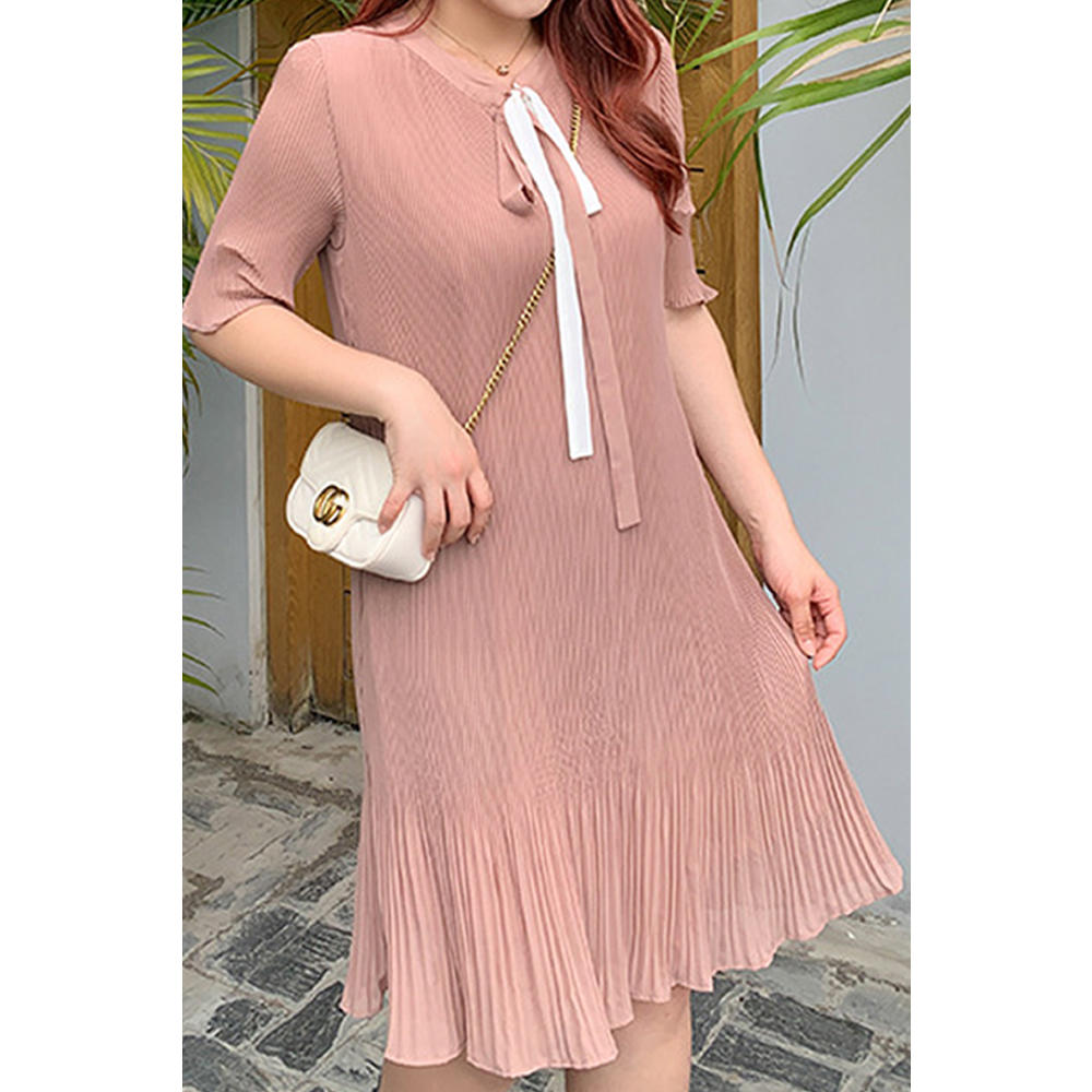 Jhon Peters Women Plus Solid Colored Comfortable Casual Summer Season Dress