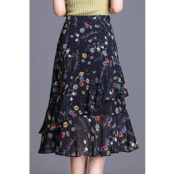 Jhon Peters Women Beautiful Thin Printed Pattern Mid Length Skirt
