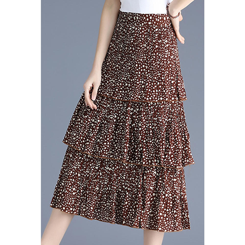 Jhon Peters Women Splendid Printed Style Mid Length Modern Outing Skirt