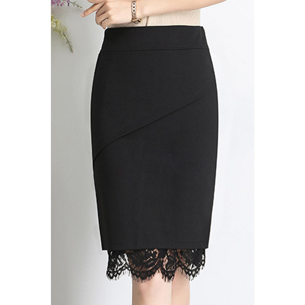 Jhon Peters Women Slim Fit High Waist Solid Colored Breathable Classy Skirt