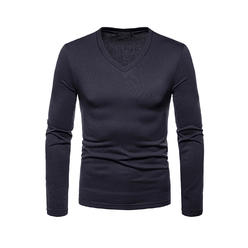 Jhon Peter Men Delightful Solid Colored Superb V-Neck Long Sleeve Relaxed Fit Winter Warm Pullover Casual Sweater