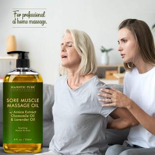 MAJESTIC PURE Arnica Sore Muscle Massage Oil for Body - Best ...