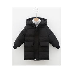 Jhon Peters Kids Girls Solid Pattern Flap Pockets Hooded Neck Easily Wearable Warm Winter Padded Jacket