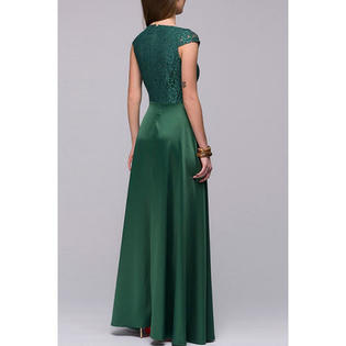 strapless open back dress Norelle Strapless Mixed Laces Pleated Maxi Dress in Blush main image 0