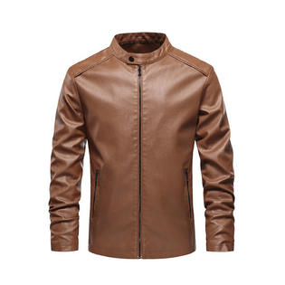 Zipper Lazada Leather Jacket Red Punk Leather Jacket Men Autumn