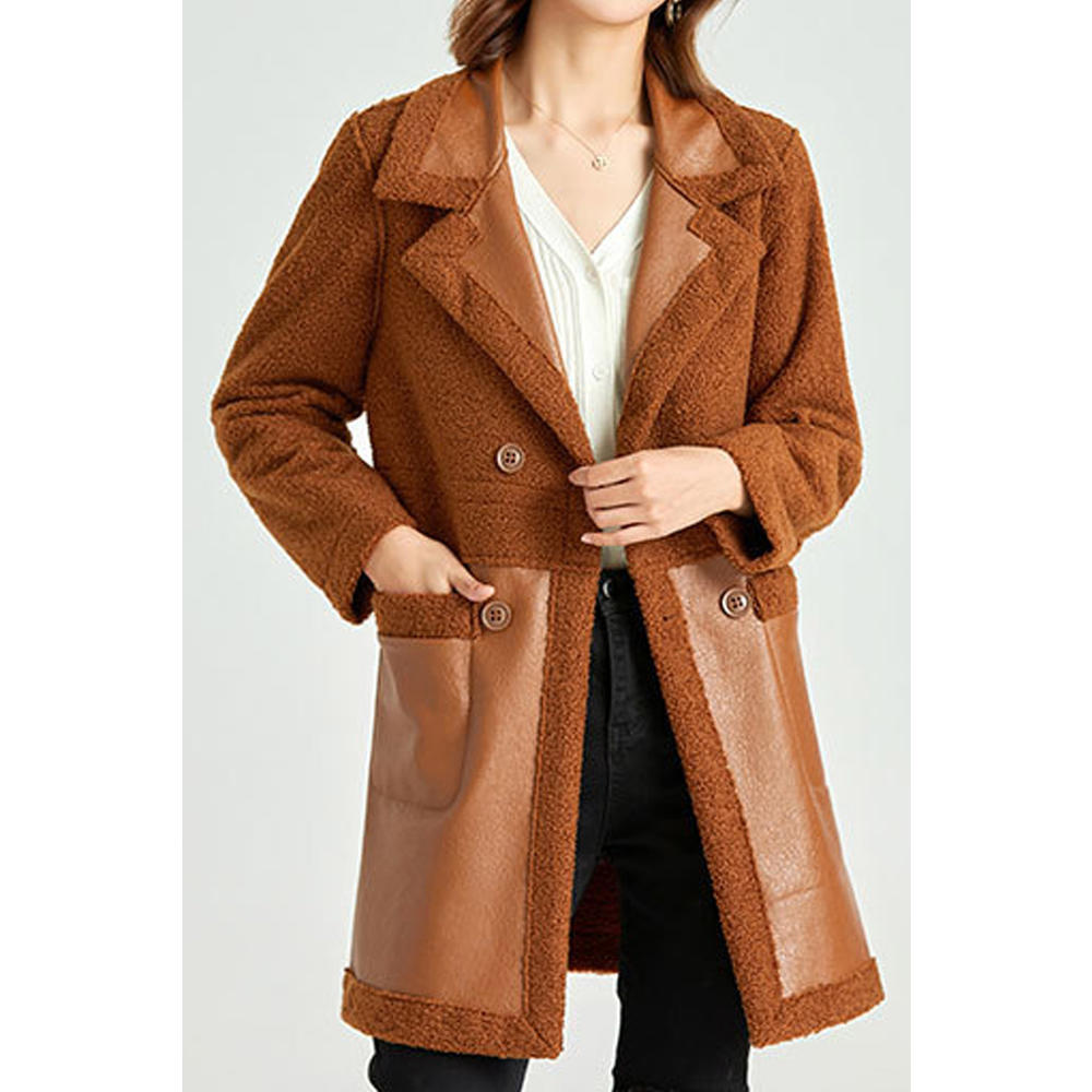 Jhon Peters Women Awesome Above The Knee Collar Neck Coat Style Fashionable & Comfortable Winter Leather Jacket