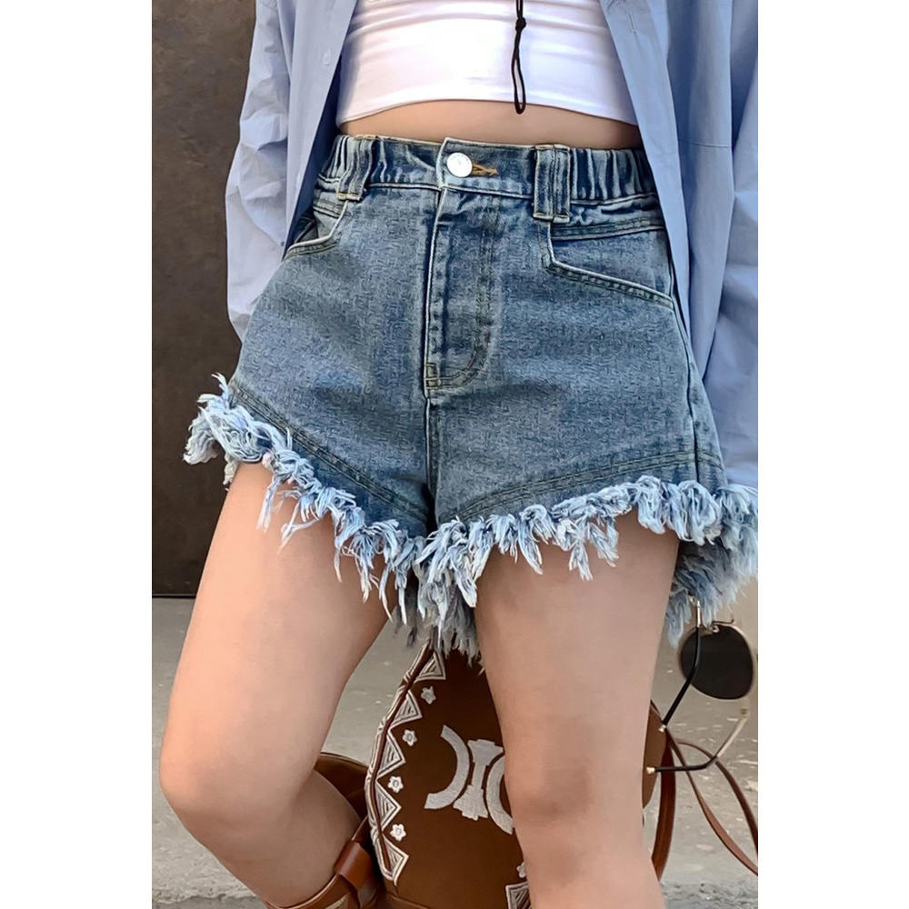 Jhon Peters Kids Girls New Summer Washed Soft Denim Outerwear Casual Shorts