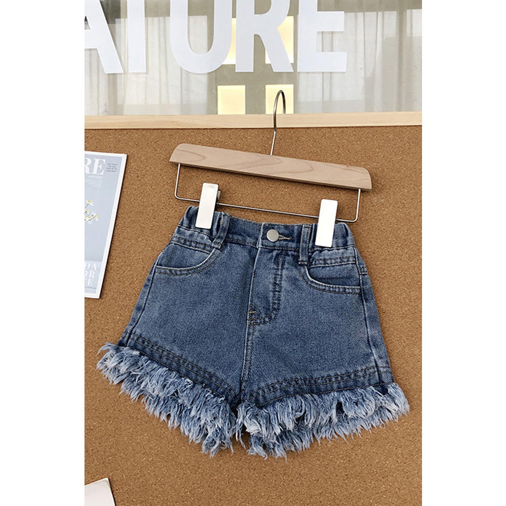 Jhon Peters Kids Girls New Summer Washed Soft Denim Outerwear Casual Shorts