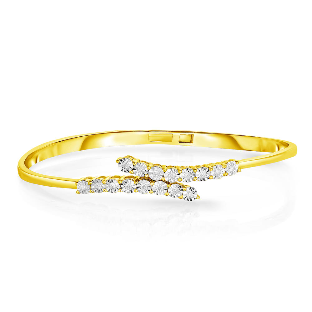 Natalia Drake Gold over Silver 1/4CTTW Diamond Bangle Bracelet