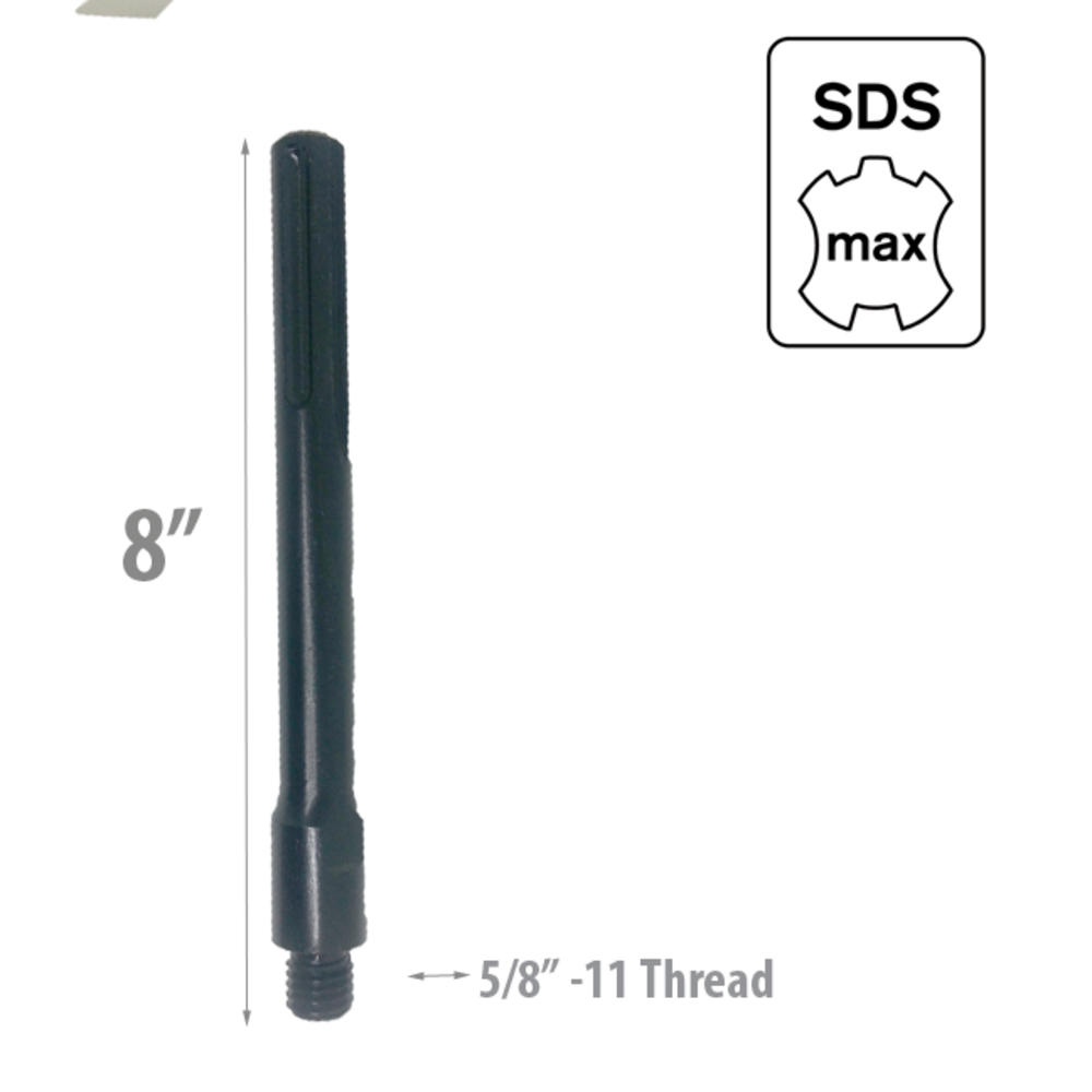 MTP Core Drill Bit Adapter 5/8"-11 Threaded Male to SDS Max Hammer Drill Diamond Concrete, Granite, Brick, and Block