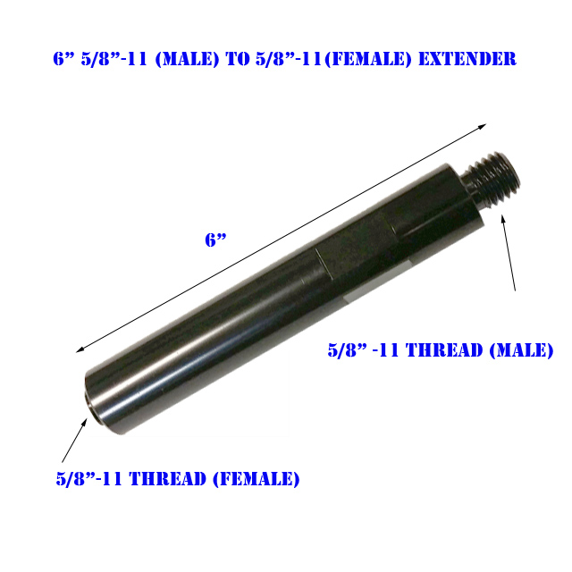 MTP 6" Extension Core Drill Bit 5/8"-11 Thread Male to 5/8" -11 Female Extender