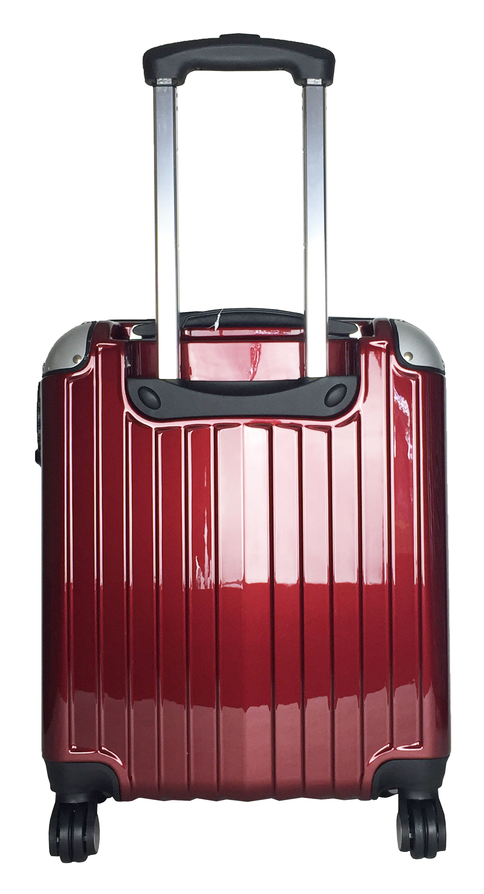 red lightweight suitcase