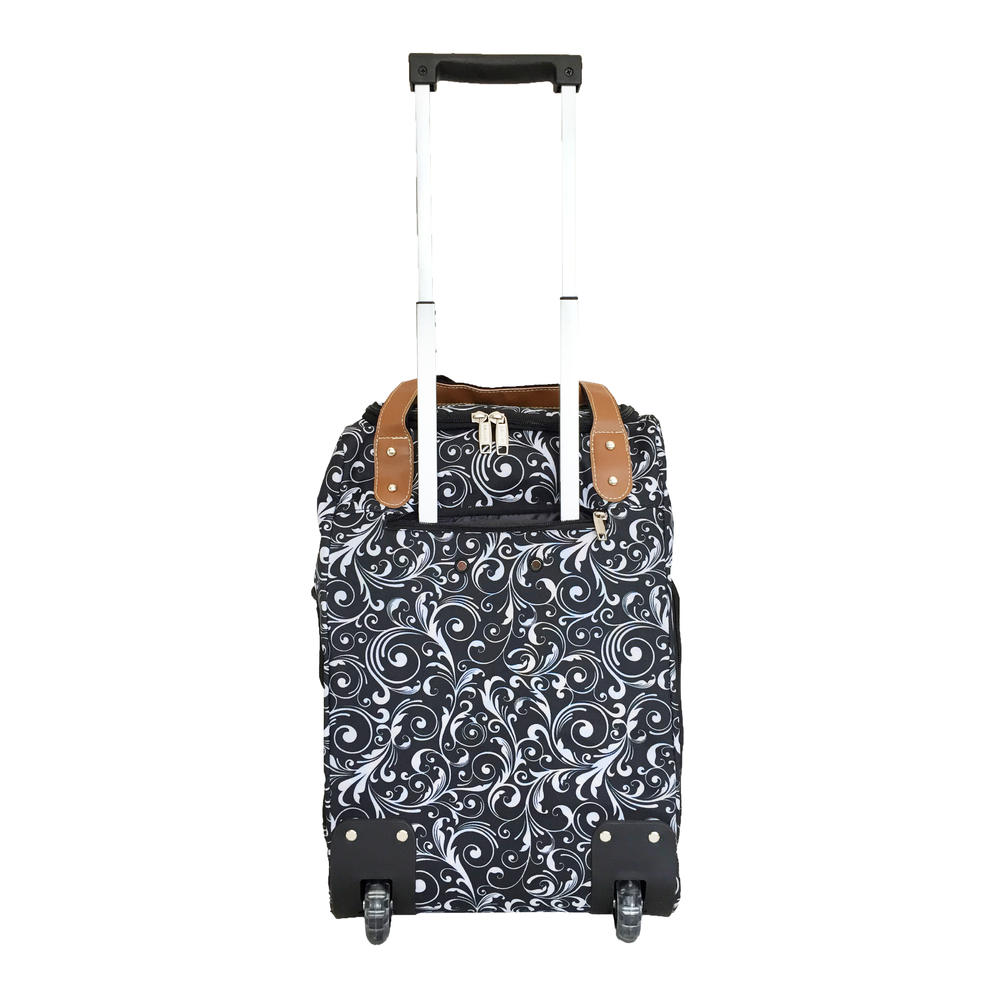 Dejuno 19" Duffel/tote Bag Gym Luggage Case Wheel Purse Damask