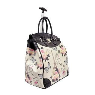 Sofia Bellina 19 Computer Laptop Bag Tote Duffel Rolling Wheel Case Purse Tablet Eiffel Tower