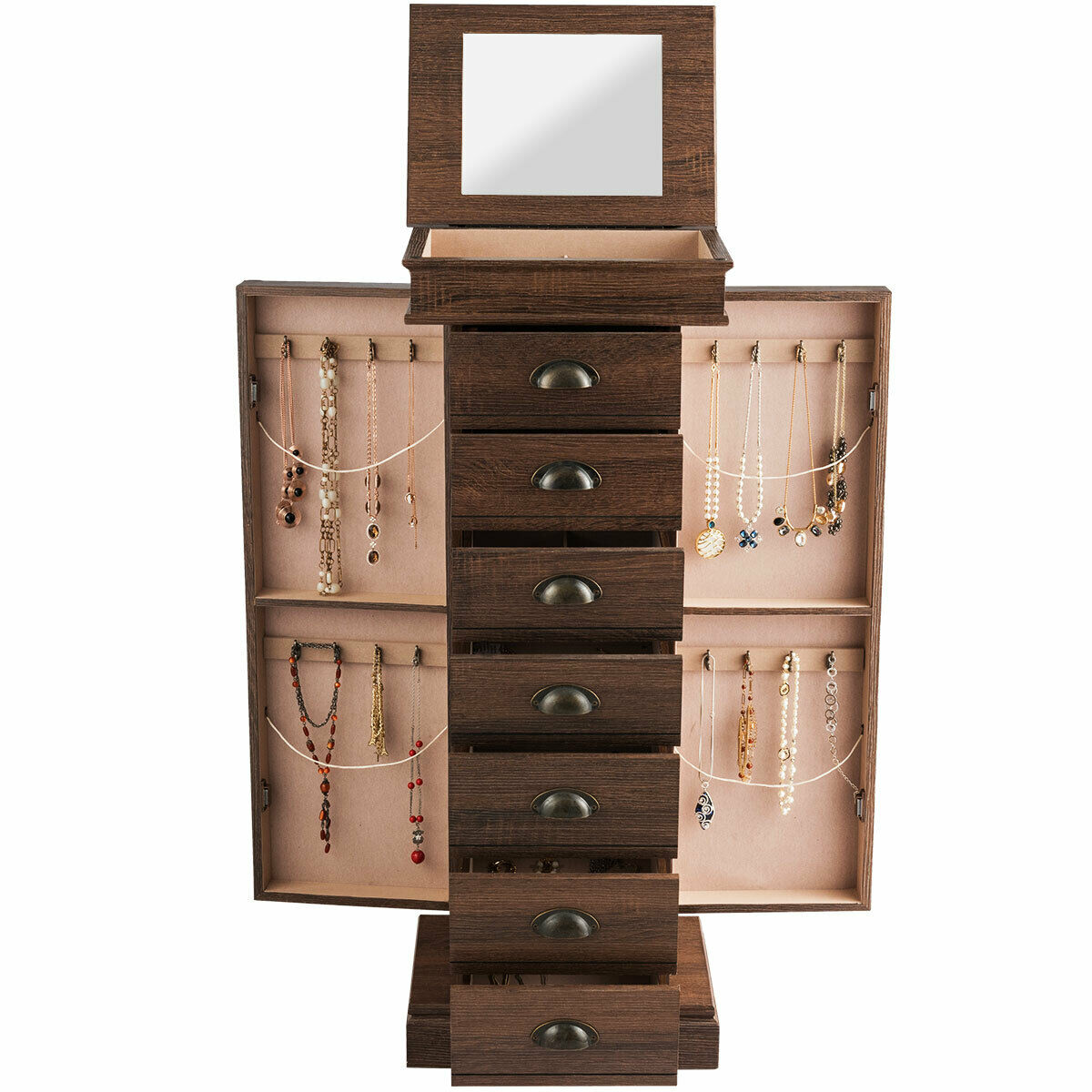 Winsome Alps Tall Cabinet With Glass Door And Drawer