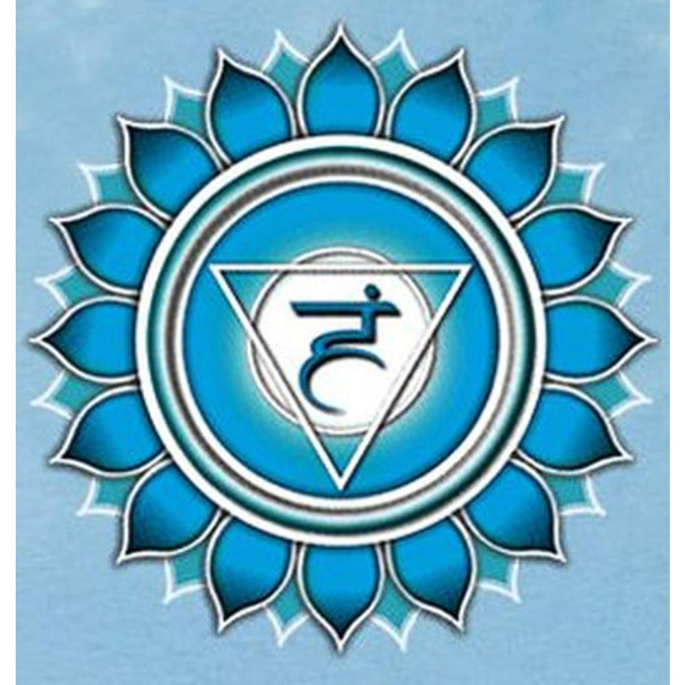 Yoga Clothing For You Womens "Blue Vishuddha Chakra" V-neck Tee Shirt
