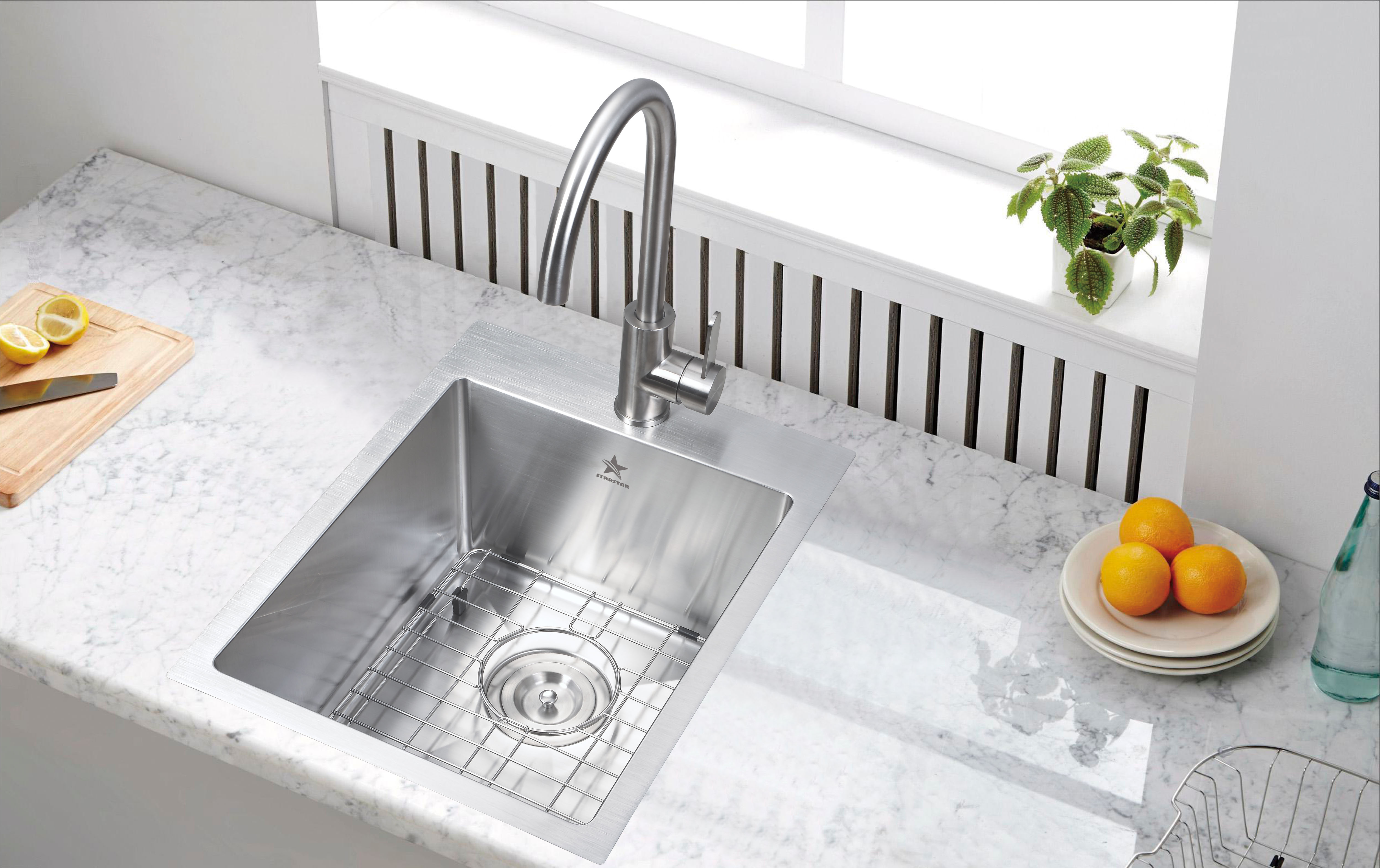 Starstar 15 X 15 Drop In Topmount Stainless Steel Single Bowl