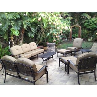 B00f0gopdc Heritage Outdoor Living Elisabeth Cast Aluminum 9pc Outdoor Deep Seating Set Antique Bronze