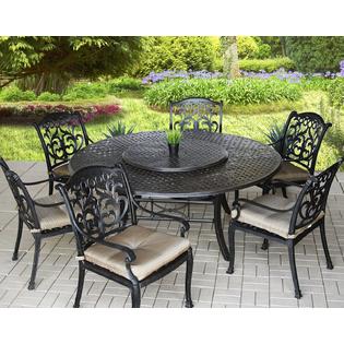 B00q77egb4 Heritage Outdoor Living Cast Aluminum Flamingo Outdoor Patio 7pc Dining Set With 71 Round Table