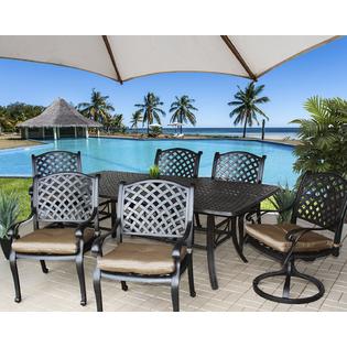Heritage Outdoor Living B00pt6hn0k Nassau Outdoor Patio 7pc Dining Set With Series 5000 42 X 84 Rectangle Table Includes Cushions Antique Bronze Finish